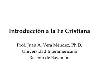 introducci n a la fe cristiana