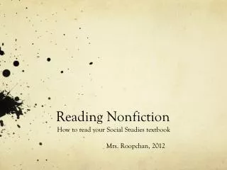 Reading Nonfiction
