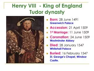 Henry VIII - King of England Tudor dynasty