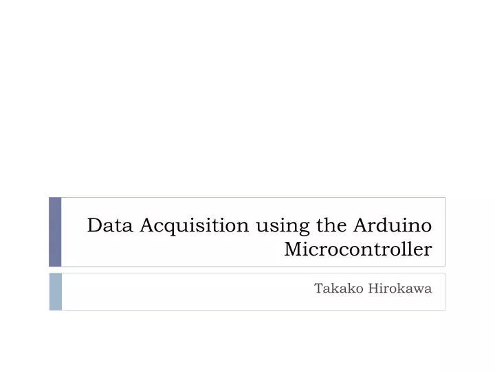 data acquisition using the arduino microcontroller