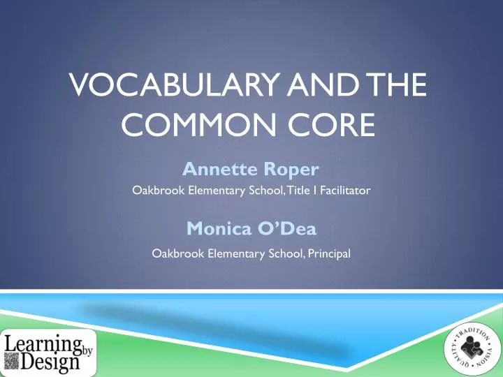 vocabulary and the common core