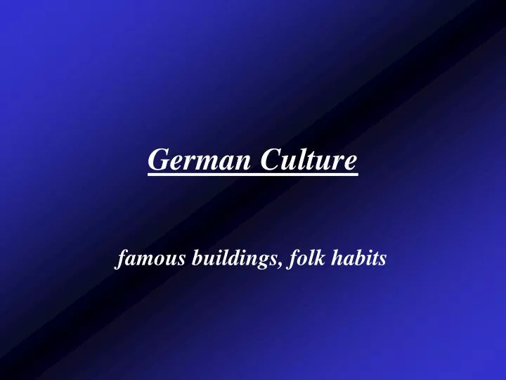 presentation about german culture