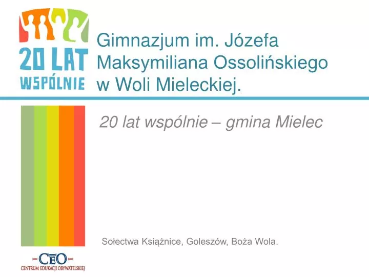 gimnazjum im j zefa maksymiliana ossoli skiego w woli mieleckiej