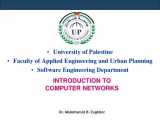 University of Palestine Faculty of Applied Engineering and Urban Planning
