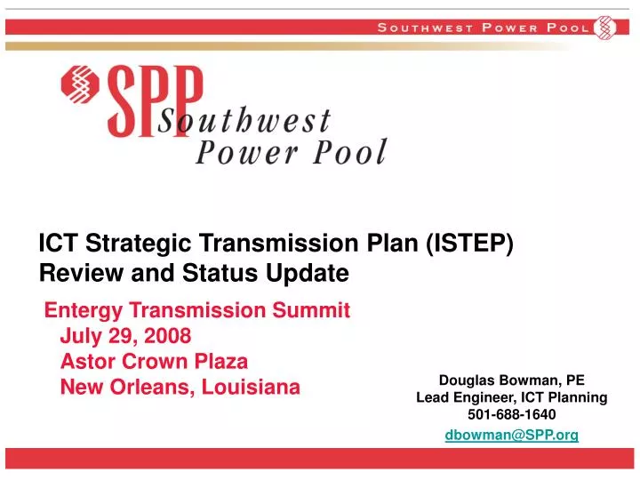 ict strategic transmission plan istep review and status update
