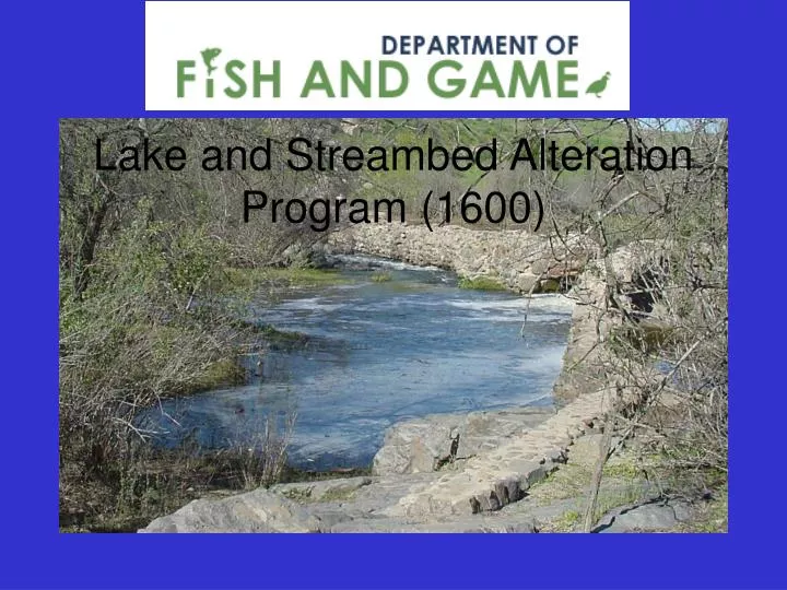 lake and streambed alteration program 1600