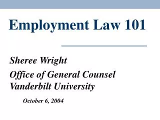 Employment Law 101