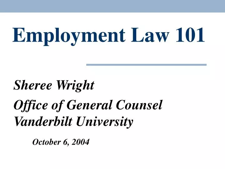 employment law 101