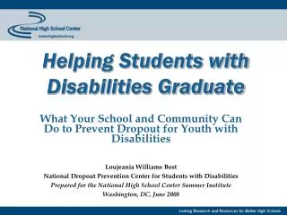 Helping Students with Disabilities Graduate