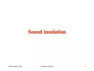Sound insulation