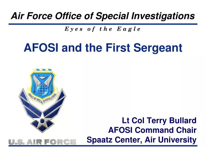 afosi and the first sergeant