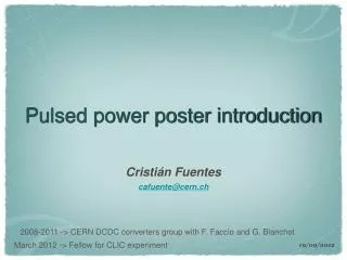 Pulsed power poster introduction