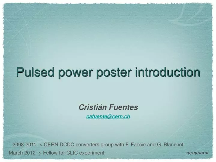 pulsed power poster introduction