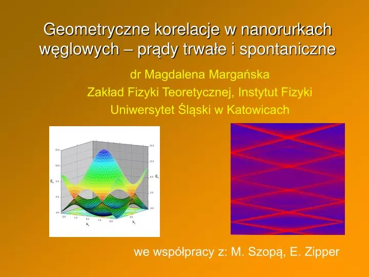 geometryczne korelacje w nanorurkach w glowych pr dy trwa e i spontaniczne