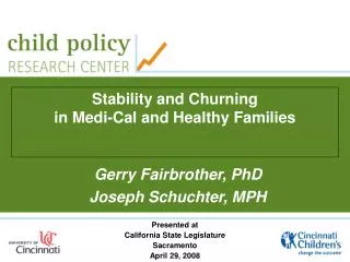 Stability and Churning in Medi-Cal and Healthy Families