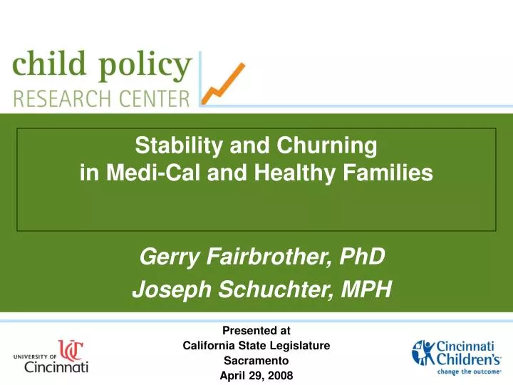 stability and churning in medi cal and healthy families