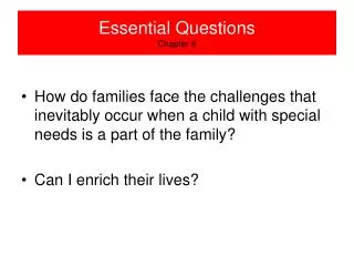 Essential Questions Chapter 6