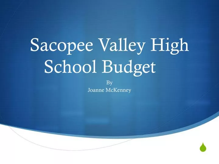 sacopee valley high school budget