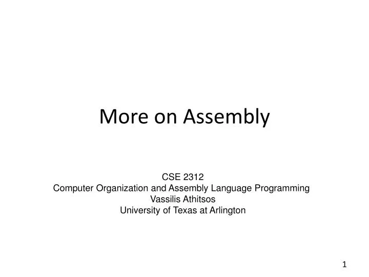more on assembly