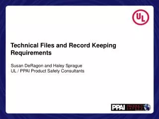 Technical Files and Record Keeping Requirements