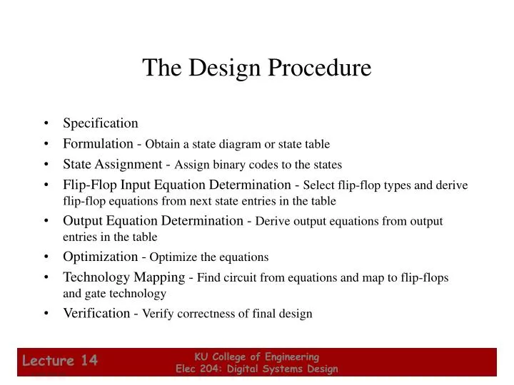 the design procedure