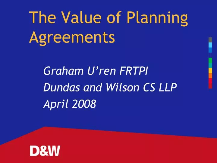 the value of planning agreements
