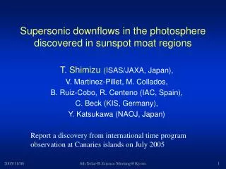 Supersonic downflows in the photosphere discovered in sunspot moat regions