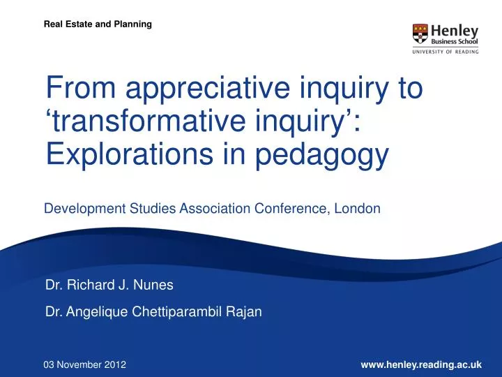from appreciative inquiry to transformative inquiry explorations in pedagogy
