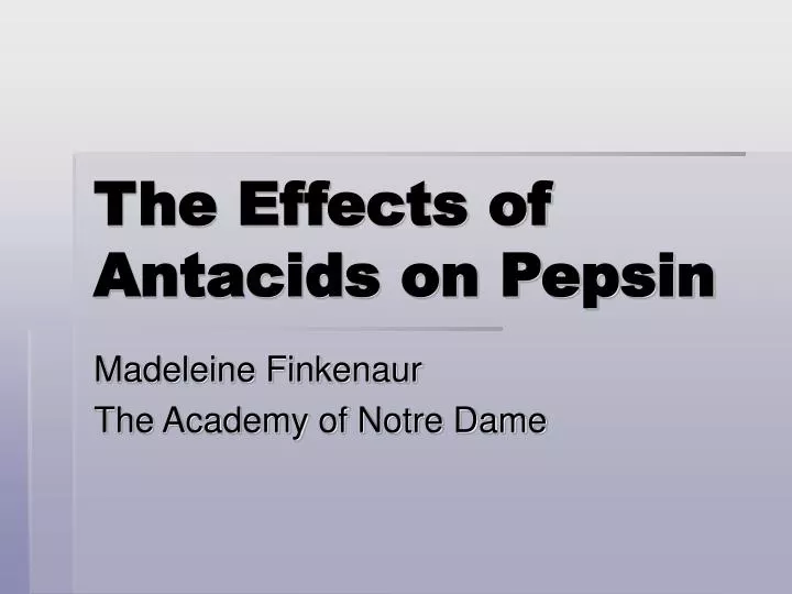 the effects of antacids on pepsin