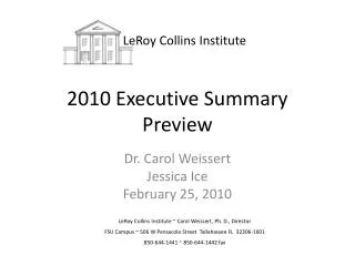 2010 Executive Summary Preview