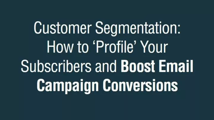 customer segmentation how to profile your subscribers and boost email campaign conversions