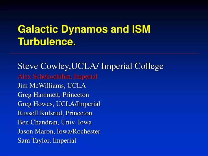 galactic dynamos and ism turbulence