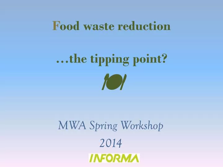 f ood waste reduction the tipping point