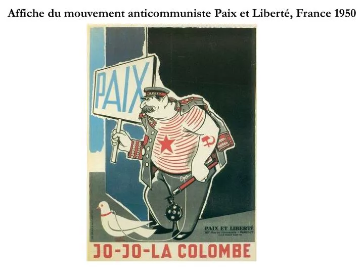affiche du mouvement anticommuniste paix et libert france 1950