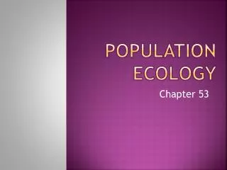 Population Ecology