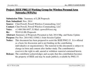 Project: IEEE P802.15 Working Group for Wireless Personal Area Networks (WPANs)