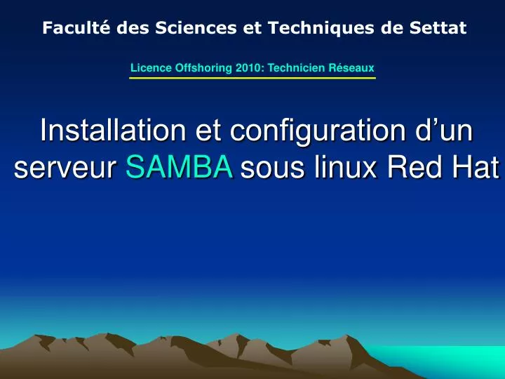 installation et configuration d un serveur samba sous linux red hat