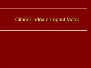 cita n index a impact factor