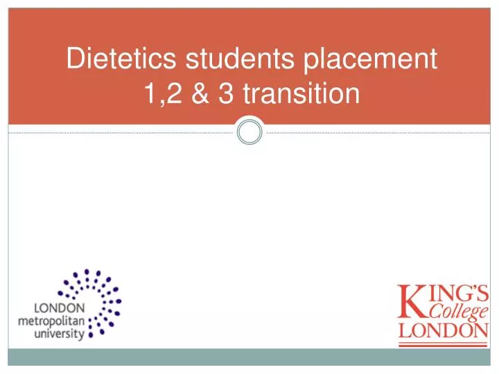 dietetics students placement 1 2 3 transition