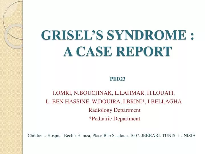 grisel s syndrome a case report ped23