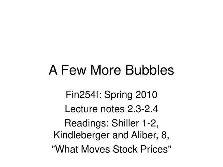 a few more bubbles