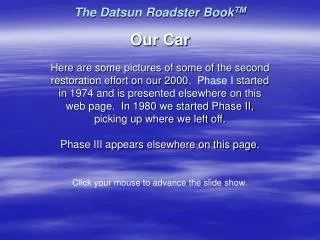 The Datsun Roadster Book TM