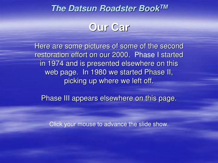 the datsun roadster book tm
