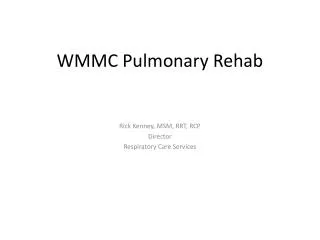 WMMC Pulmonary Rehab