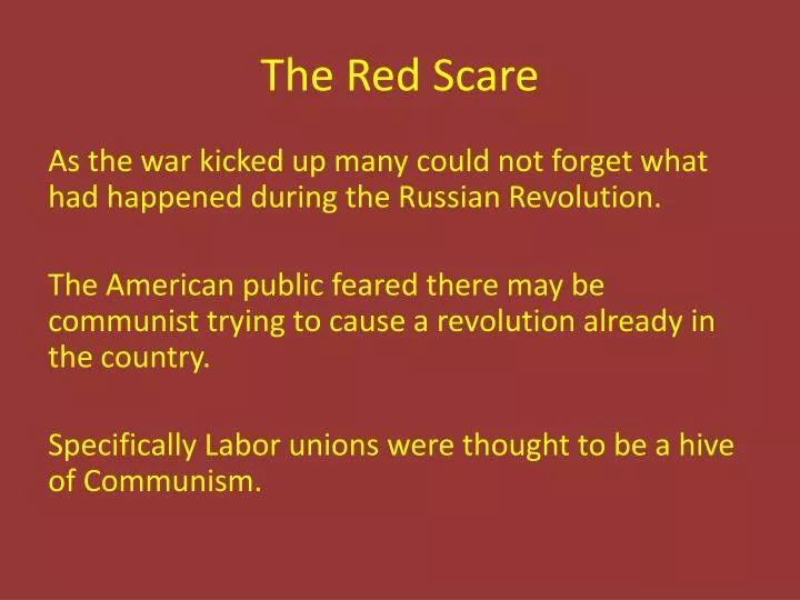 the red scare