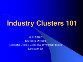 Industry Clusters 101