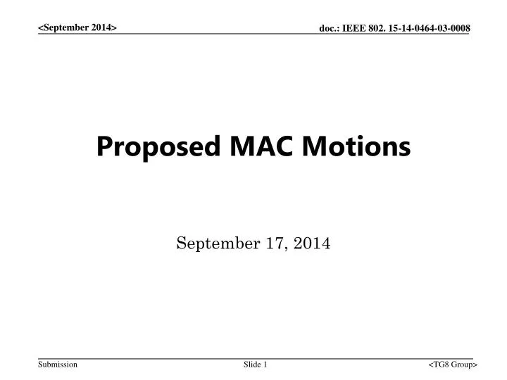 proposed mac motions