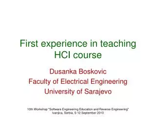 First experience in teaching HCI course