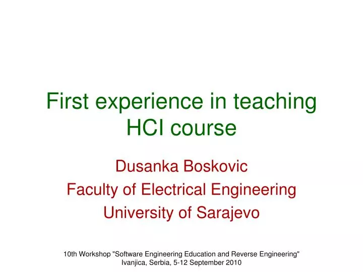 first experience in teaching hci course