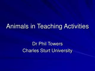 Animals in Teaching Activities